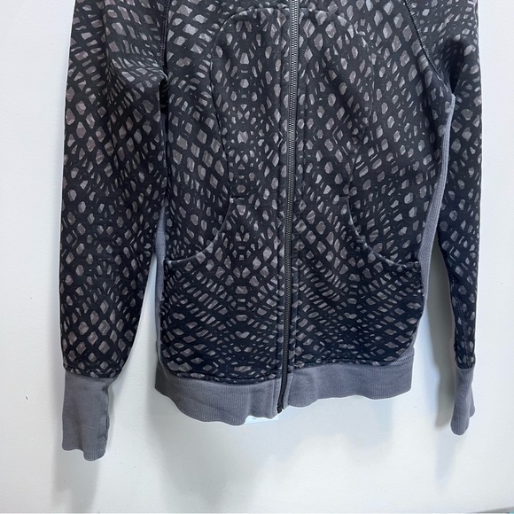 Lululemon Scuba Hoodie III Black Gray Full Zip Cotton Fleece Size 4 - Picture 3 of 12